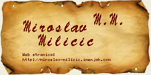 Miroslav Miličić vizit kartica